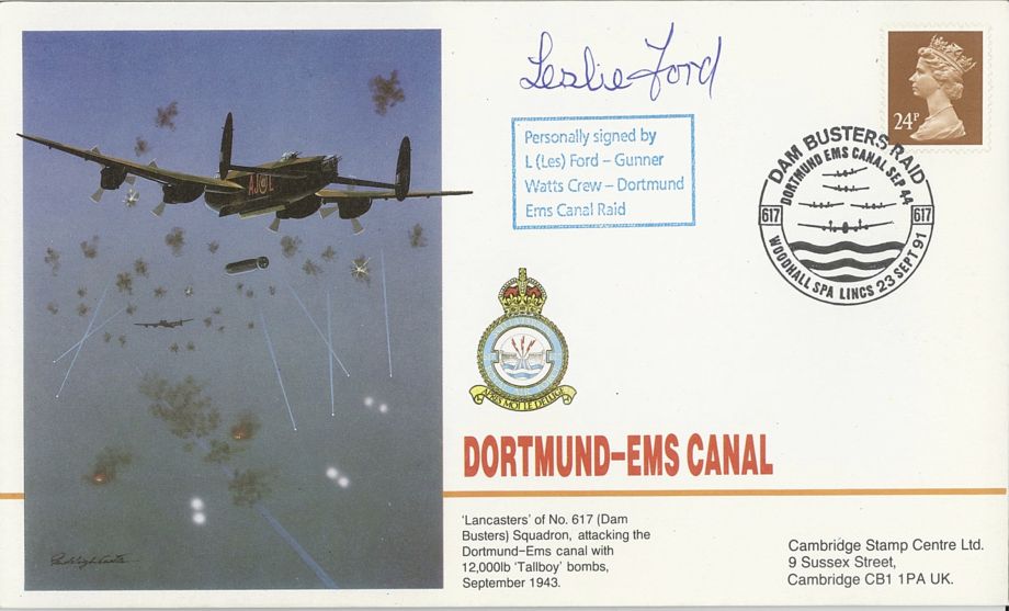 Dambusters 617 Squadron Cover Signed L Ford Dortmund-Ems Canal