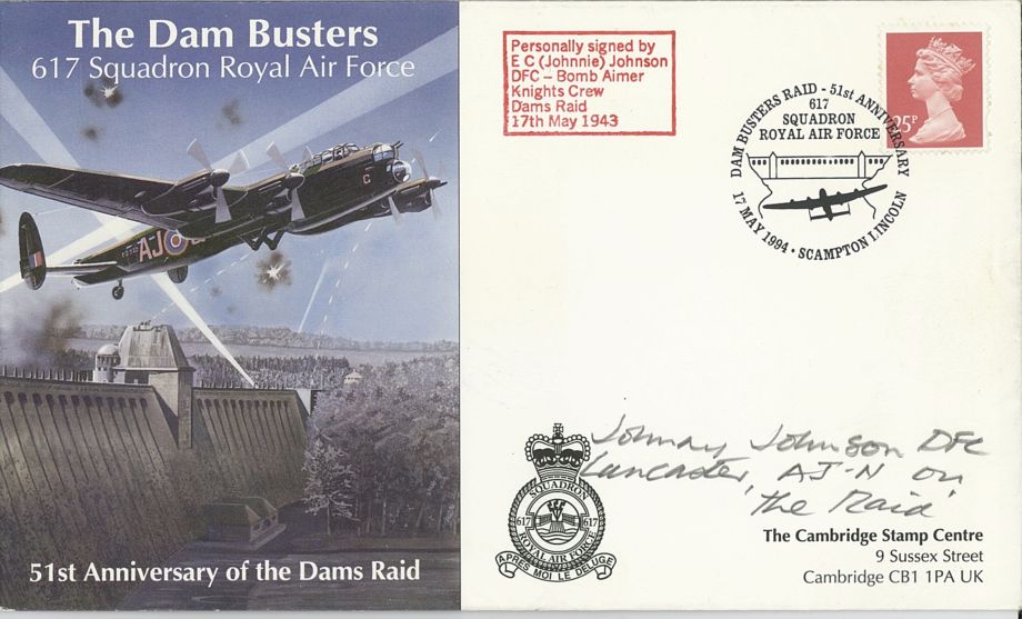 Dambusters 617 Squadron Cover Signed J Johnson Dams Raid