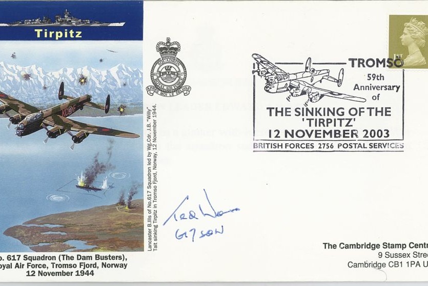 Dambusters 617 Squadron Cover Signed Ted Wass Tirpitz