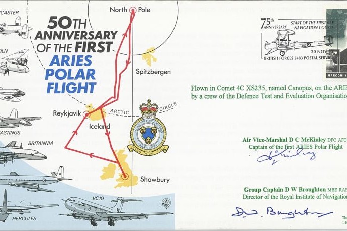 Aries Polar Flight Cover Signed D McKinley And D Broughton
