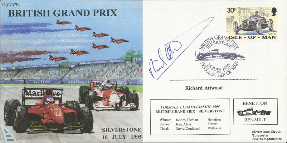 British Grand Prix 1995 Cover Signed Attwood