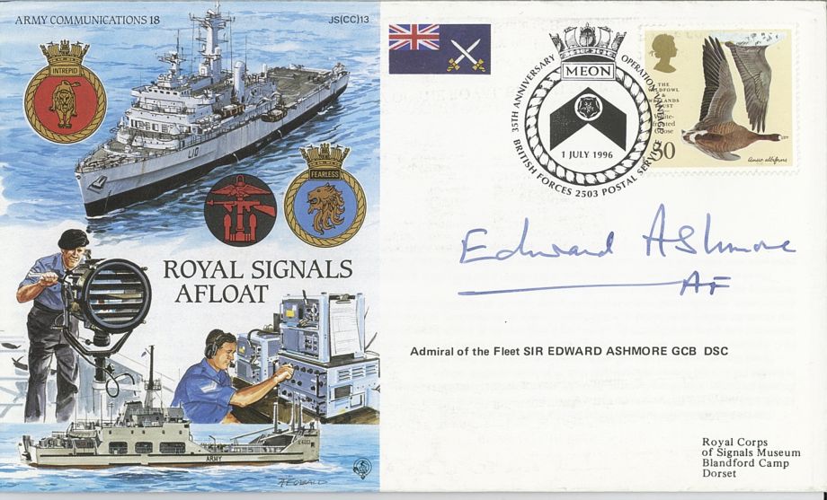 Royal Signals Afloat cover Sgd Sir E Ashmore