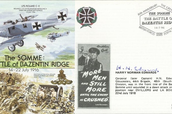 The Somme cover Bazentin Ridge Sgd H N Edwards
