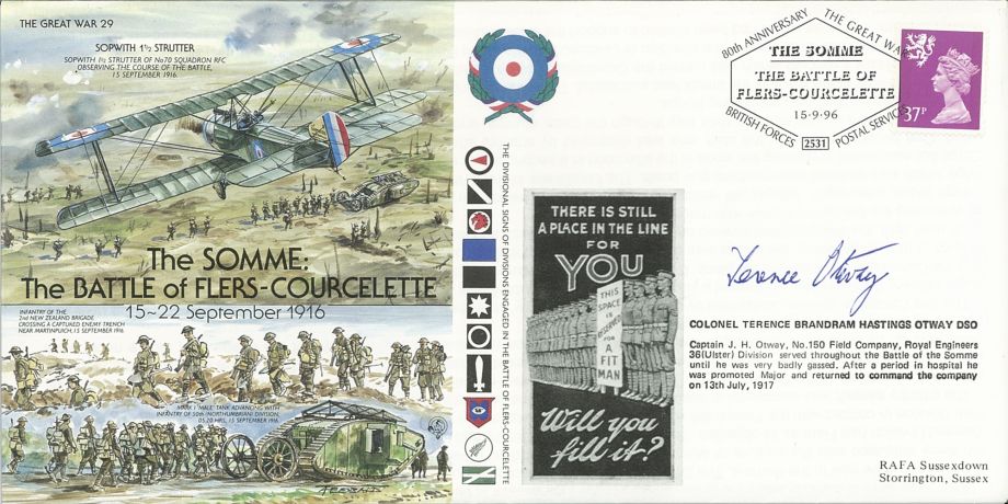 Somme - The Battle of Flers-Courcelette cover Sgd Otway