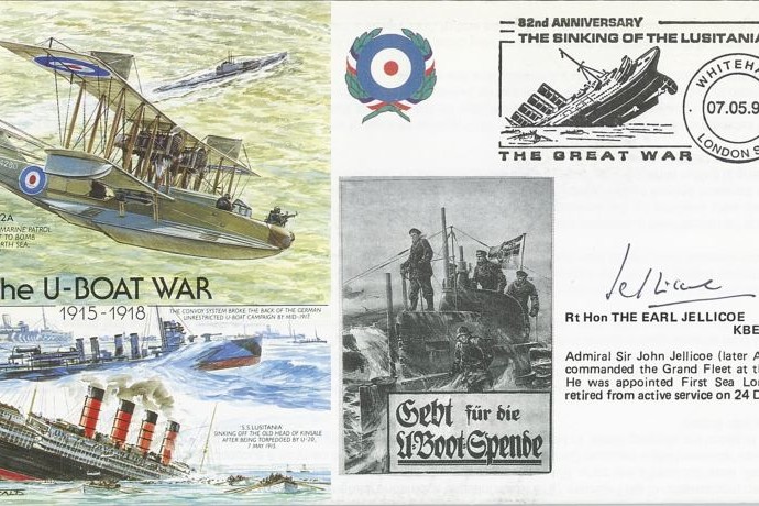 U - Boat War cover Sgd son of Earl Jellicoe