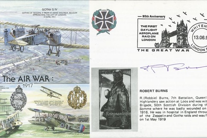 The Air War - 1917 cover Sgd R Burns