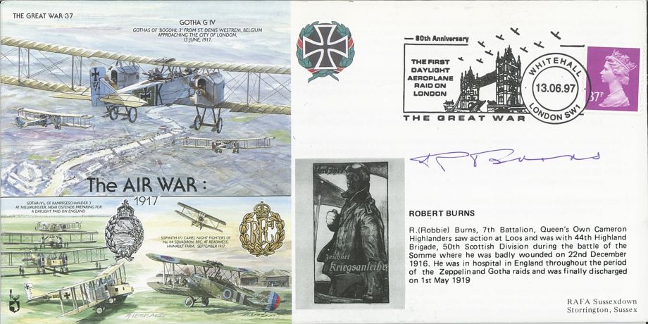 The Air War - 1917 cover Sgd R Burns