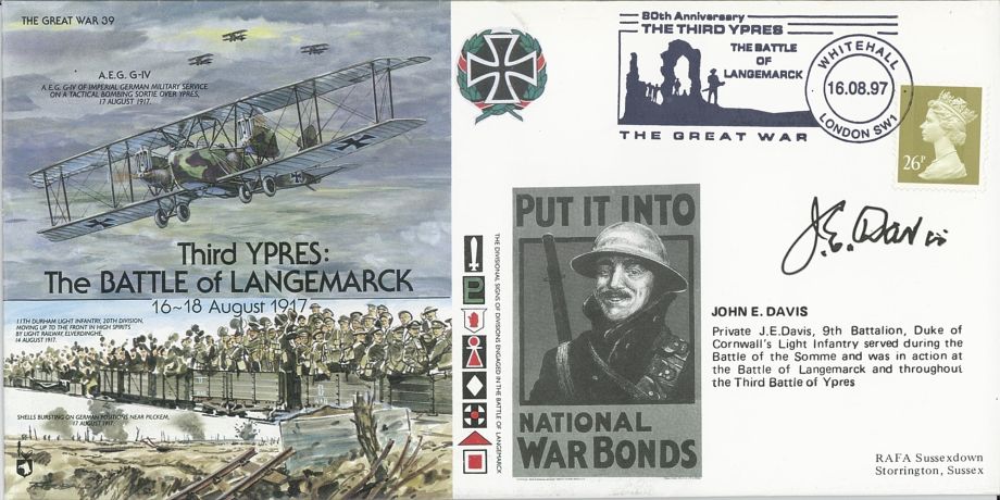 Ypres - The Battle of Langemarck cover Sgd J E Davis