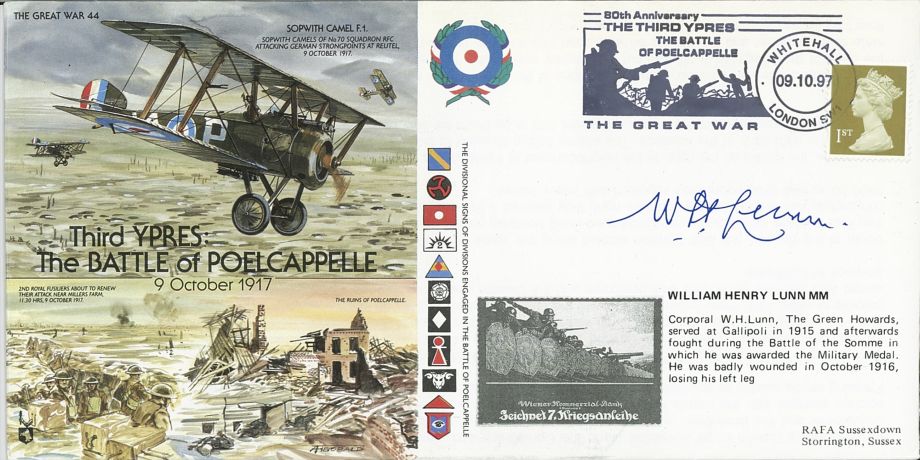 Ypres - Battle of Poelcappelle cover Sgd W H Lunn
