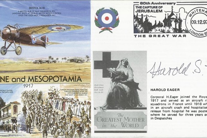Palestine & Mesopotamia cover Sgd H S Eager