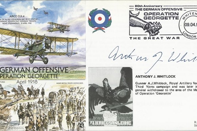 German Offensive 1918 Operation Georgette Cover Signed A J Whitlock