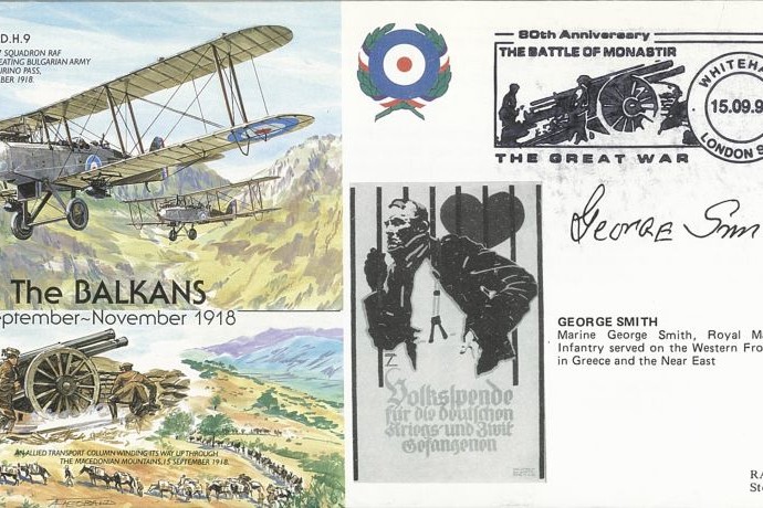 The Balkans 1918 cover Sgd G Smith