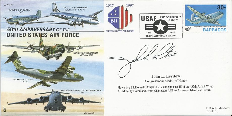 50th Anniversary of the USAF cover Sgd J L Levitow