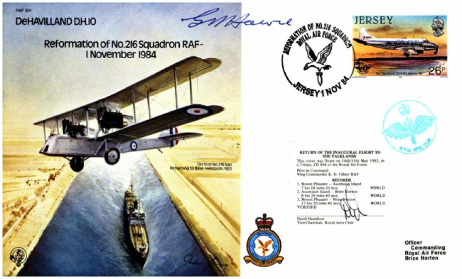 De Havilland DH10 cover Signed G R Howie 216 Squadron