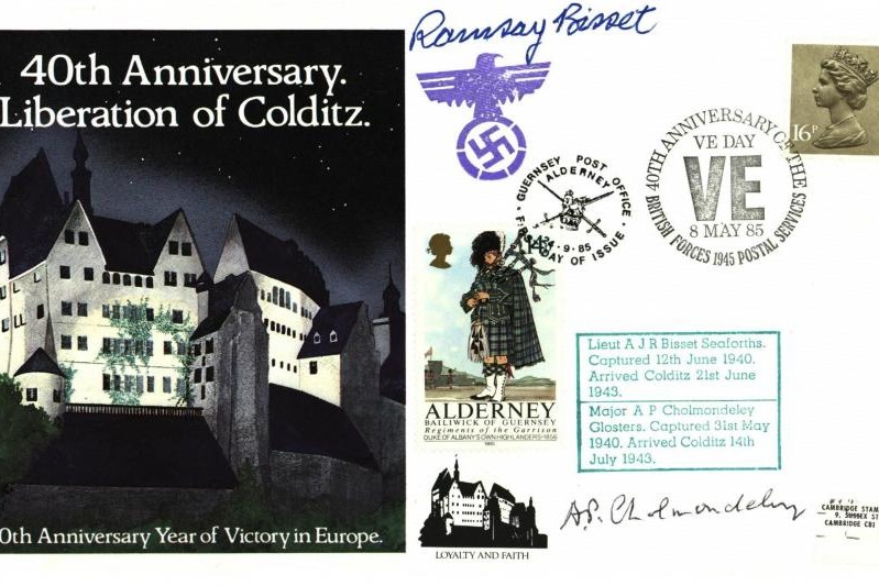 Colditz Cover Signed A Bissett And A Cholmondeley