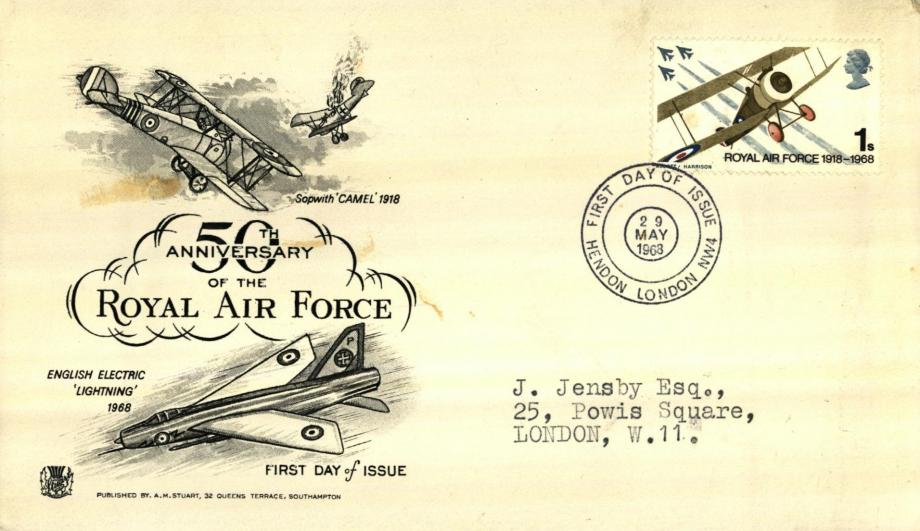 RAF Golden Jubilee - 29th May 1968 FDC Hendon postmark