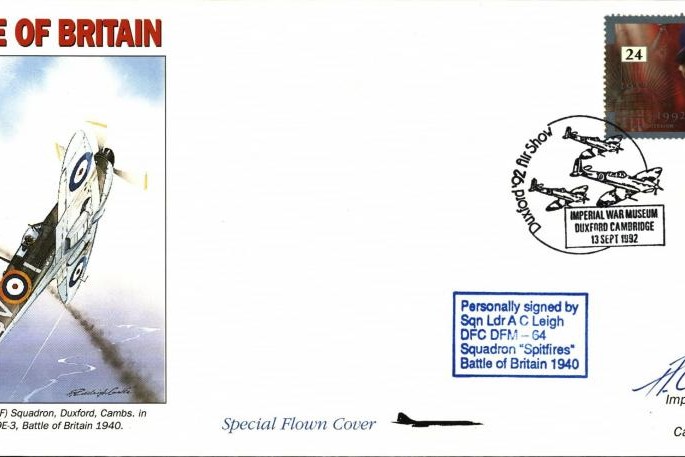 Battle of Britain cover Sgd A C Leigh a BoB Pilot 64 Sq