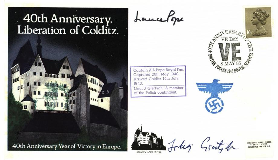 Colditz Cover Signed Lance Pope And J Giertych