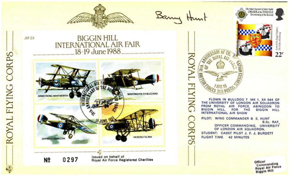 Biggin Hill air Fair 1988 cover Sgd B S Hunt