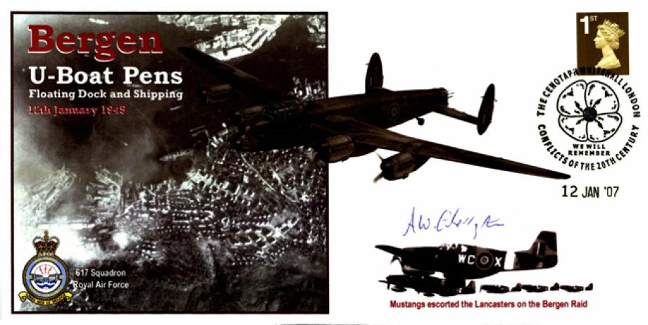 Dambusters 617 Squadron cover Signed A Cherrington Bergen