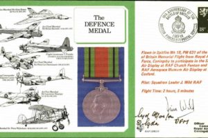 Defence Medal cover Signed 7 airmen