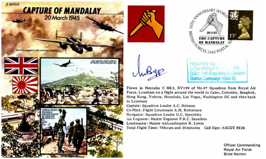 Capture of Mandalay cover Sgd Lt Col M W Biggs