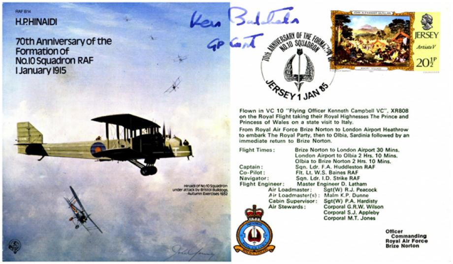 H.P Hinaidi cover Signed K Batchelor 311 (Czech) Squadron