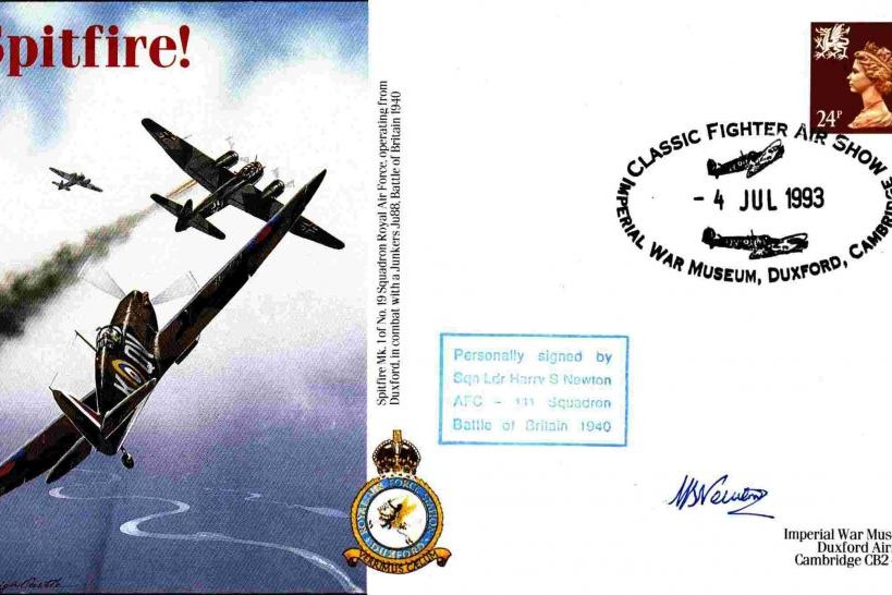 Battle Of Britain Cover Signed H S Newton A BoB pilot With 111 Squadron