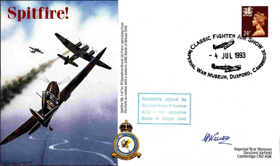 Battle Of Britain Cover Signed H S Newton A BoB pilot With 111 Squadron