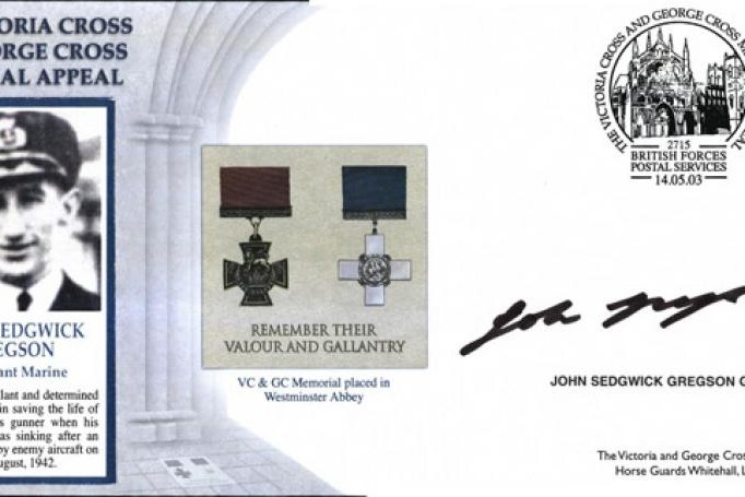 George Cross cover Signed J S Gregson GC