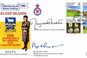 Falklands Cover 30 Sqdn Sgd Margaret Thatcher and Sir Rex Hunt