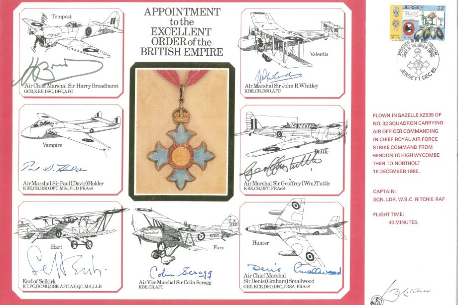 Order of the British Empire,OBE.Large Signed cover