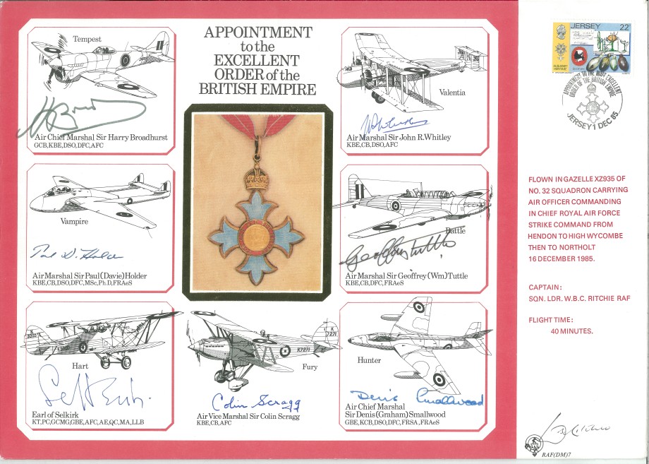 Order of the British Empire,OBE.Large Signed cover