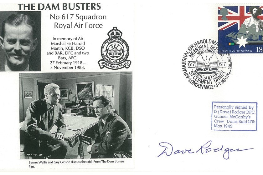 Dambusters 617 Squadron Cover Signed Dave Rodger Dams Raid