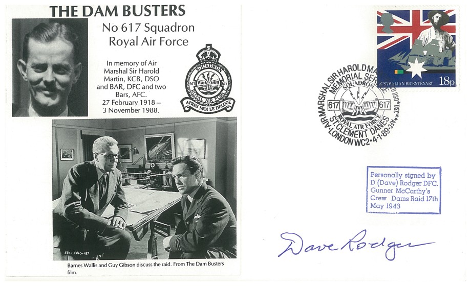 Dambusters 617 Squadron Cover Signed Dave Rodger Dams Raid