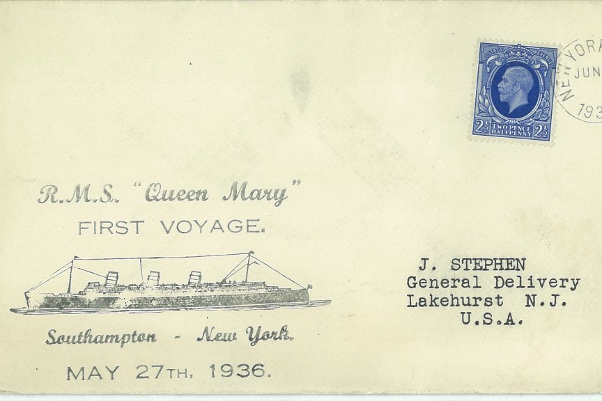 RMS Queen Mary cover Maiden voyage 1936