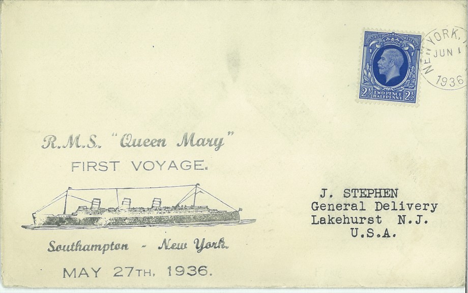 RMS Queen Mary cover Maiden voyage 1936