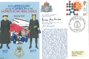 Women's Royal Navy Service cover Signed by Commandant S V A McBride a Director of WRNS and Mrs J A S Rossiter who served in WRNS 1917 - 1919