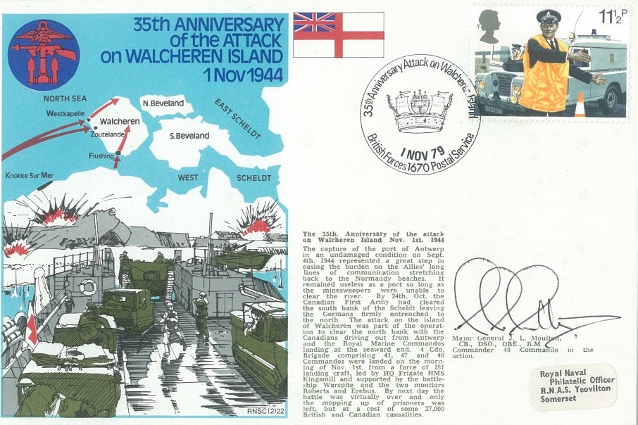 Attack on Walcheren Island cover Sgd by Major General J L Moulton the Commander of 48 Commando