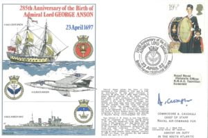 Admiral Lord George Anson cover Sgd by Commodore A Casdagli the Chief of Staff Naval Air Command