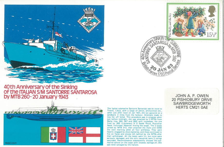 Sinking of the Italian S/M Santorre Santarosa by MTB 260 cover