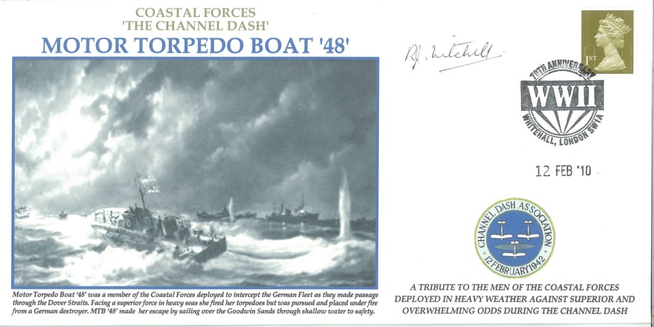 Motor Torpedo Boat 48 cover Signed by R J Mitchell who served on MTB 48