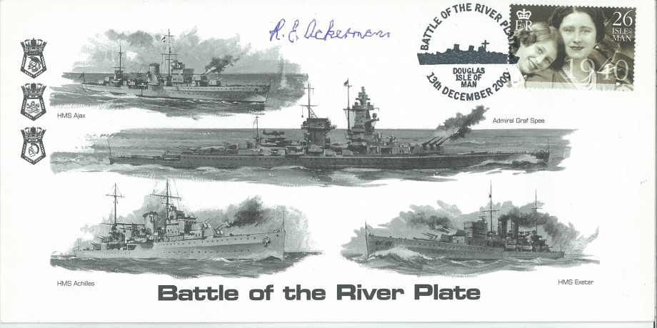 Naval cover Battle of The River Plate Sgd R E Ackerman