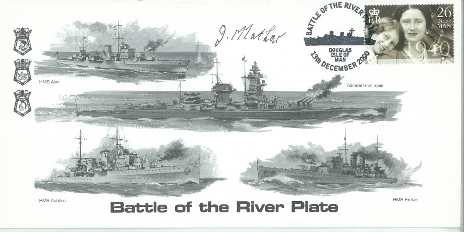 Naval cover Battle of The River Plate Sgd J Mather