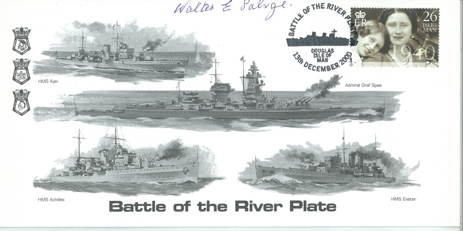 Naval cover Battle of The River Plate Sgd W E Salvage