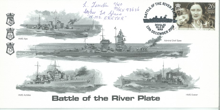 Naval cover Battle of The River Plate Sgd L Tindle