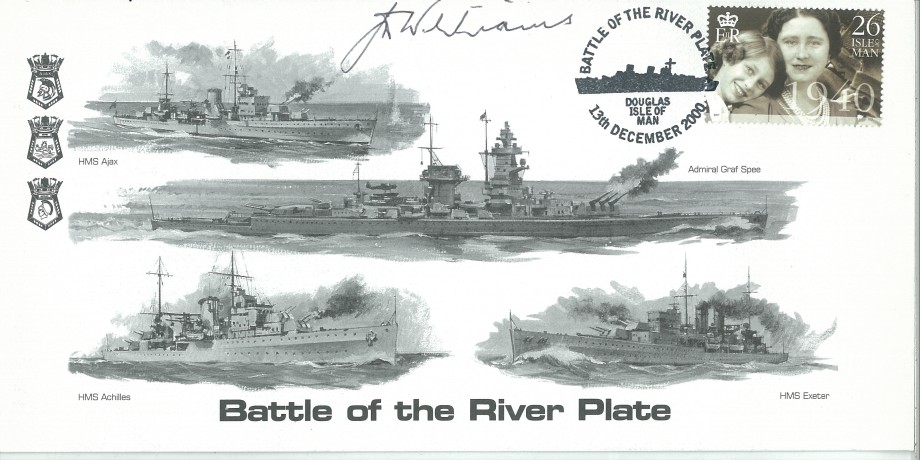 Naval cover Battle of The River Plate Sgd J Williams
