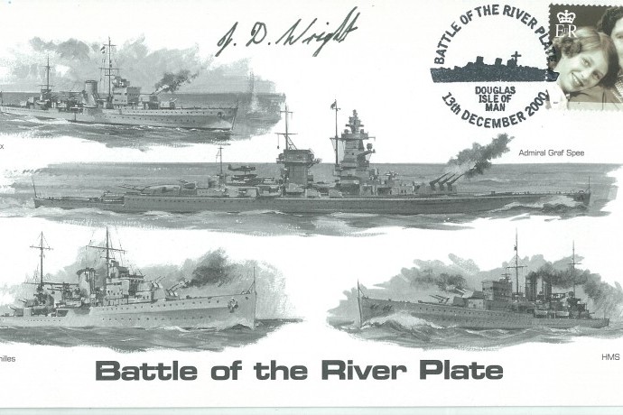 Naval cover Battle of The River Plate Sgd J Wright