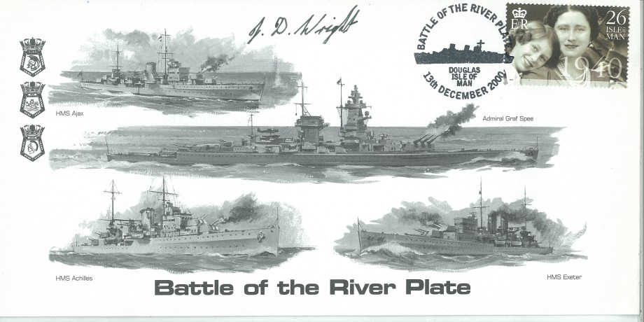 Naval cover Battle of The River Plate Sgd J Wright