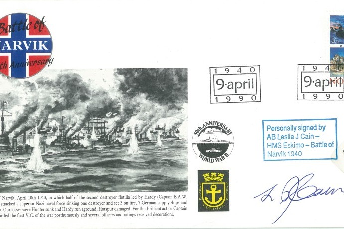 Naval cover Battle of Narvik Sgd L Cain